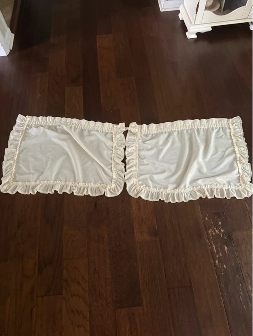 Vintage Cream Cottagecore Ruffled Tier Curtains - Pair (2 Panels)